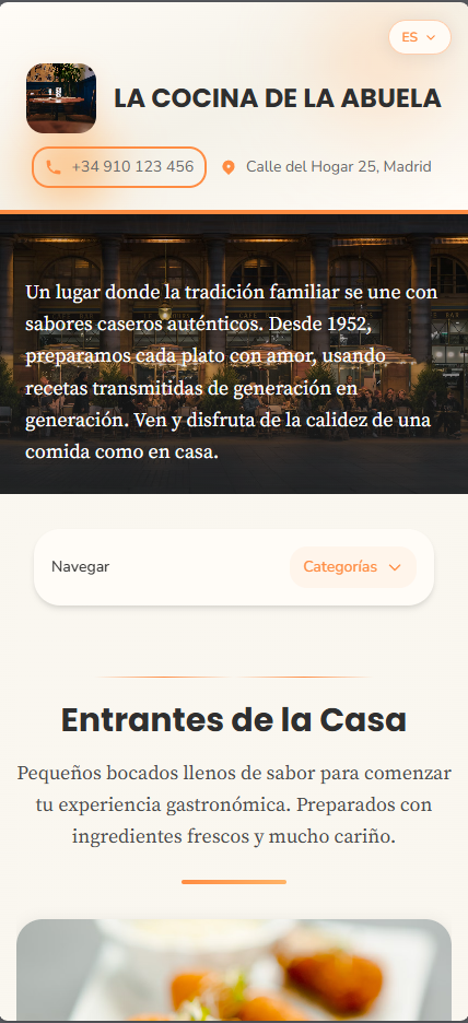 Portada del tema Restaurante familiar