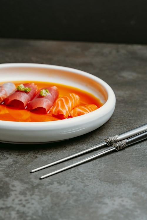 Carpaccio de gamba roja