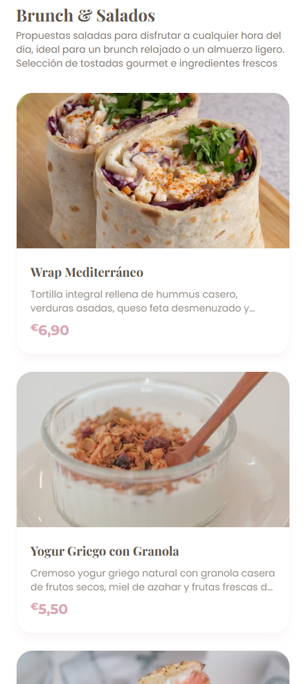 Carta del tema Cafetería moderna