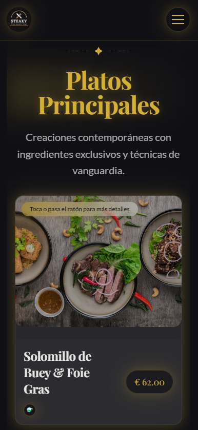 Carta del tema Alta cocina